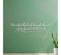 Stickers muraux en PVC Si vous ne mangez pas bien, vous ne pouvez pas bien réfléchir. Bien aimer. Bien dormir. Cuisine de restaurant. 26x102.4cm Fourni avec un kit de film de transfert Blanc