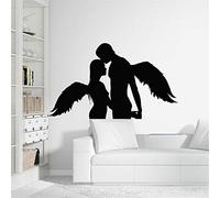 Stickers muraux en vinyle amour ange ailes sexy couple romantique chambre salle de bain autocollants de fenêtre en vinyle imperméable art mural décoratif