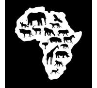 Stickers muraux en vinyle Animaux d'Afrique Éléphant Girafe Chambre de bébé 72x78.2cm Décoration de magasin Blanc