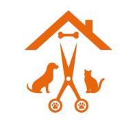 Stickers muraux en vinyle Animaux de compagnie abstraits Chat Chien Toilettage Salon de beauté 34x39.8cm Décoration artistique Orange