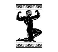 Stickers muraux en vinyle Athlète grec olympique Hercules Mythologie 32x50,9 cm Personnalisation personnalisée Petit Noir