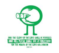 Stickers muraux en vinyle Bible chrétienne : Et la gloire du Seigneur sera révélée (Ésaïe) 36x37.6cm Décoration de carrosserie Vert