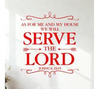 Stickers muraux en vinyle Bible Josué Nous servirons les flèches courageuses du Seigneur dans la prière 35x39.8cm Culture du tatouage Rouge