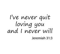 Stickers muraux en vinyle Citation de Jérémie : « N'abandonnez jamais » (Bible et religion) 45x81.7cm Stickers pour vitres Noir