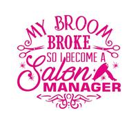 Stickers muraux en vinyle citation de salon et disant que mon balai s'est cassé, alors je suis devenue 67.2x74.1cm Modification et ajout d'informations possibles RoseRouge