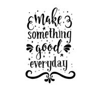 Stickers muraux en vinyle Citation inspirante : Faites quelque chose de bien chaque jour. 64x97cm Fourni avec un kit de film de transfert Noir