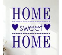 Stickers muraux en vinyle Citations sur Sweet Home 54.6x58.3cm Ne se décolle pas Bleu foncé