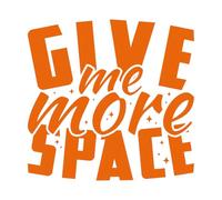 Stickers muraux en vinyle Donnez-moi plus d'espace astronaute et citation typographique spatiale 42x43.4cm Fourni avec un kit de film de transfert Orange