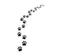 Stickers muraux en vinyle Empreintes de pas Pattes Animal de compagnie Chat Chien Toilettage pour animaux de compagnie Grand 45x76.3cm Ne se décolle pas Noir