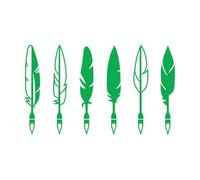 Stickers muraux en vinyle Ensemble d'écriture à la plume antique avec icônes de stylo à plume 50.4x83.9cm Étanche Vert