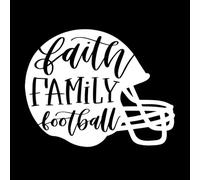 Stickers muraux en vinyle Foi, Famille, Football, Dieu, Jésus 68x86.6cm Ne se décolle pas Blanc