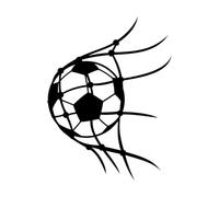 Stickers muraux en vinyle Garçons joueurs de football 51x67.5cm Installation facile Noir