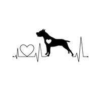 Stickers muraux en vinyle J'aime les chiens, les animaux de compagnie, les battements de cœur, le cardiogramme 28x64.2cm Décoration artistique Noir