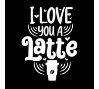 Stickers muraux en vinyle Je t'aime comme un café latte (citations) 60.8x81cm Installation facile Blanc