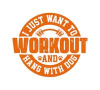 Stickers muraux en vinyle Je veux juste faire du sport et passer du temps avec des chiens. 54.6x63.7cm N'abîme pas le mur Orange