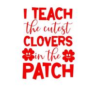 Stickers muraux en vinyle J'enseigne aux trèfles mignons du jardin, la Saint-Patrick peut être utilisée 57.6x79.5cm Auto-adhésif Rouge