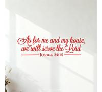 Stickers muraux en vinyle Josué, verset biblique, paroles célèbres du Seigneur 49.1x154cm N'abîme pas le mur Rouge