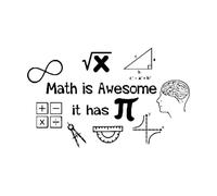 Stickers muraux en vinyle Les mathématiques sont géniales, il y a Pi Professeur de mathématiques Math 32x51,8cm Personnalisation personnalisée Petit Noir