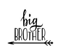 Stickers muraux en vinyle lettrage grand frère 64x80.6cm Culture du tatouage Noir