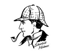 Stickers muraux en vinyle L'inspecteur Sherlock Holmes, rue Baker 34x39.6cm Décoration de magasin Noir