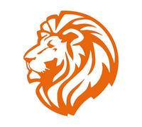 Stickers muraux en vinyle Lion Animal Prédateur Tribal 51x57cm Multicolore Orange