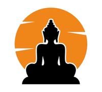 Stickers muraux en vinyle Logo de la statue de Bouddha 36x37.9cm Multicolore Noir