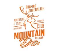 Stickers muraux en vinyle logo isolé d'un pub-bar de club de chasse avec un élan et un cerf 57.6x81.1cm Décoration de magasin Orange