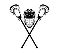 Stickers muraux en vinyle Masque de jeu de balle de joueur de crosse Sport 34x37.9cm Étanche Noir