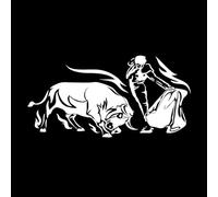 Stickers muraux en vinyle Matador Taureau Animal Corrida Espagnole 42x84.3cm Décoration de carrosserie Blanc