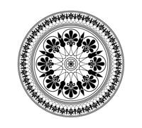 Stickers muraux en vinyle Médaillons byzantins de l'Empire grec et romain antique 54.6x54.6cm Fourni avec un kit de film de transfert Noir