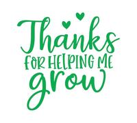 Stickers muraux en vinyle Merci de m'avoir aidé à grandir - Citations inspirantes 36x37.7cm Étanche Vert