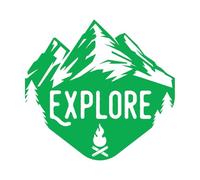Stickers muraux en vinyle Montagnes Explorer Camping Voyage Découvrir 72x76.6cm Culture du tatouage Vert