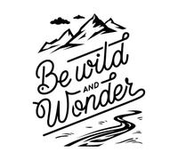 Stickers muraux en vinyle Mots de motivation Soyez sauvage Merveilles Montagnes Liberté 68x80.6cm Amovible sans laisser de colle Noir