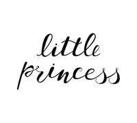 Stickers muraux en vinyle Mots de petite princesse pour chambre de bébé fille 30x54.2cm Accessoire mural Noir