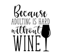 Stickers muraux en vinyle Mots drôles Phrase Famille Vin Cuisine 34x40.3cm Modification et ajout d'informations possibles Noir