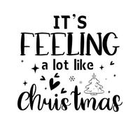 Stickers muraux en vinyle On dirait bien Noël 67.2x72cm Décoration de magasin Noir