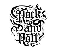 Stickers muraux en vinyle Panneau de boîte de nuit rock'n'roll avec citation musicale 68x77.8cm Personnalisation Noir