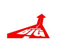 Stickers muraux en vinyle Penser grand, motivation, inspiration 54x95.6cm Fourni avec un kit de film de transfert Rouge