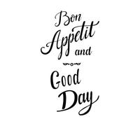 Stickers muraux en vinyle Phrase Bon Appetit Cuisine Restaurant 30x53.6cm Accessoire mural Noir
