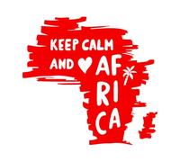 Stickers muraux en vinyle Phrase « Keep Calm » Géographie du continent africain 72x75.7cm Amovible sans laisser de colle Rouge