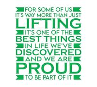 Stickers muraux en vinyle Pour certains d'entre nous, c'est plus que simplement le soulever 67.2x74.4cm Personnalisation Vert