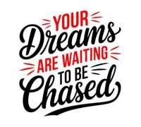 Stickers muraux en vinyle Poursuivez vos rêves avec audace et détermination 72x74.3cm Amovible sans laisser de colle Noir