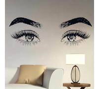 Stickers muraux en vinyle représentant des yeux, maquillage, cils et sourcils de belle fille, pour salon et chambre.