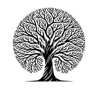 Stickers muraux en vinyle silhouette de l'arbre de vie, symbole de la sagesse ancestrale 67.2x68cm Plusieurs tailles disponibles Noir