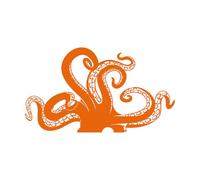 Stickers muraux en vinyle Tentacules de pieuvre Animal marin 54x95.1cm Décoration de magasin Orange