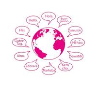 Stickers muraux en vinyle Texte « Bonjour » en plusieurs langues, carte du monde, logo de café 51x58.7cm Décoration de magasin RoseRouge