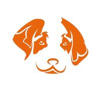 Stickers muraux en vinyle Toilettage pour animaux de compagnie à domicile Puppy Dog Head 51x68.2cm Ne se décolle pas Orange