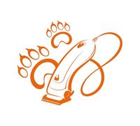 Stickers muraux en vinyle Toilettage pour animaux de compagnie Salon de beauté Empreintes de pattes 68x83.3cm Décoration artistique Orange