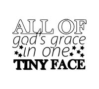 Stickers muraux en vinyle Toute la grâce de Dieu dans un petit visage 64x93.3cm Étanche Noir