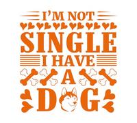 Stickers muraux en vinyle Typographie du chien 54x55.8cm Amovible sans laisser de colle Orange